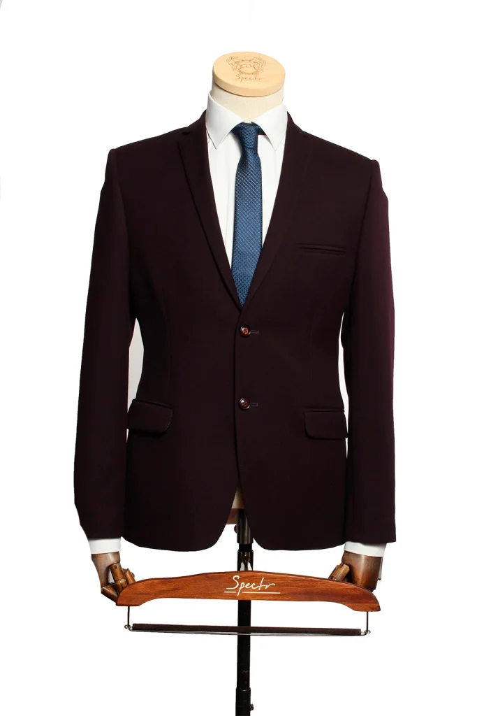 Мужской пиджак "Крэйк" бордовый slim fit