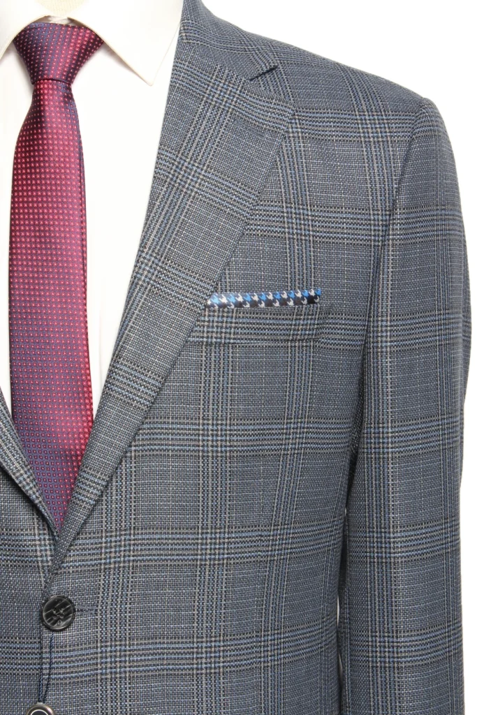 Мужской пиджак "Хром" синий slim fit