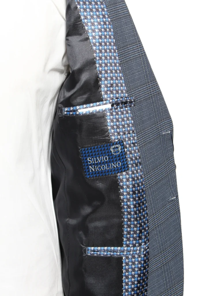 Мужской пиджак "Хром" синий slim fit
